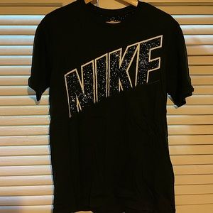 Black Nike Logo Splatter Paint T-shirt